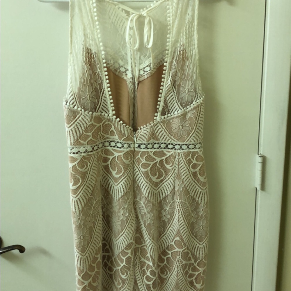 Lulu’s Serious love white lace dress